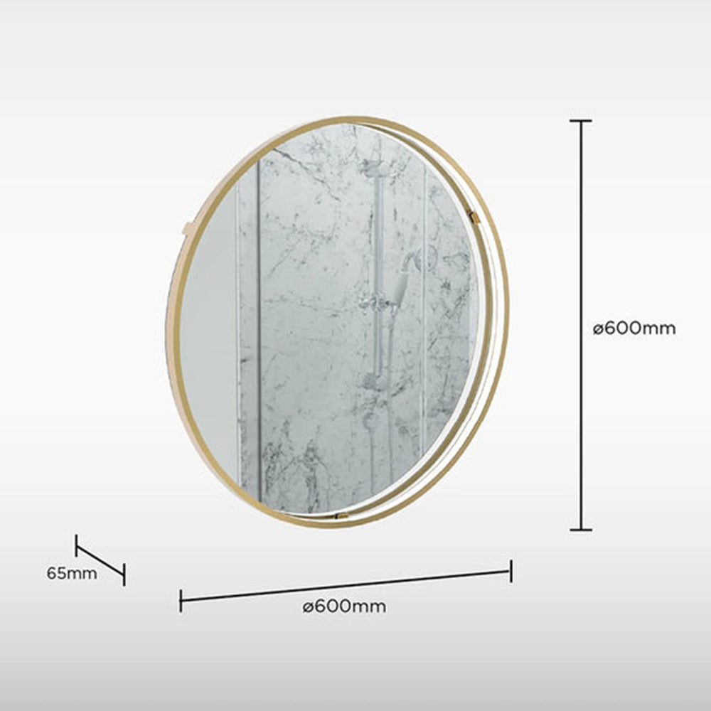 Sensio Aspect Round Brushed Brass Illuminated LED Mirror SE30095C0