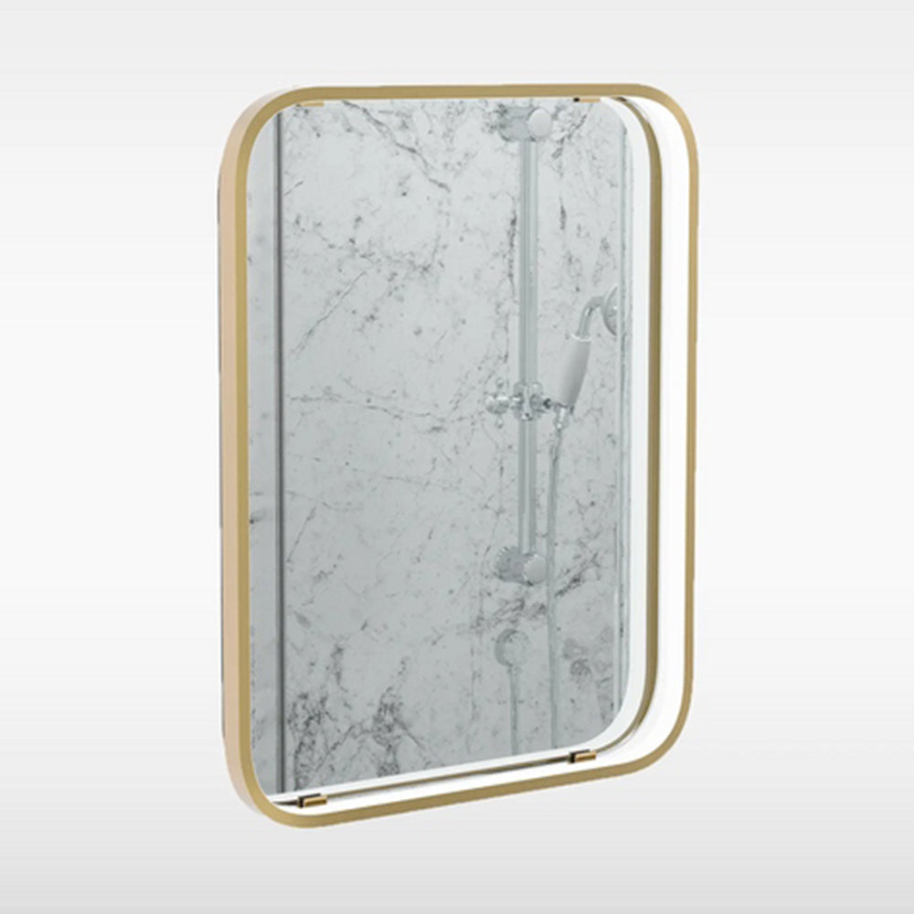 Sensio Aspect Rectangle Brushed Brass Illuminated LED Mirror SE30097C0