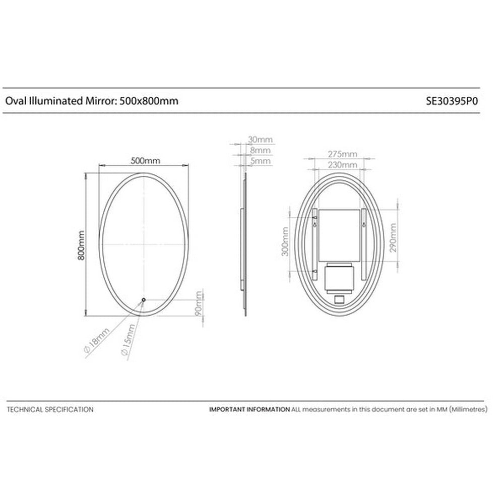 Sensio Aurora Illuminated LED Mirror SE30395P0
