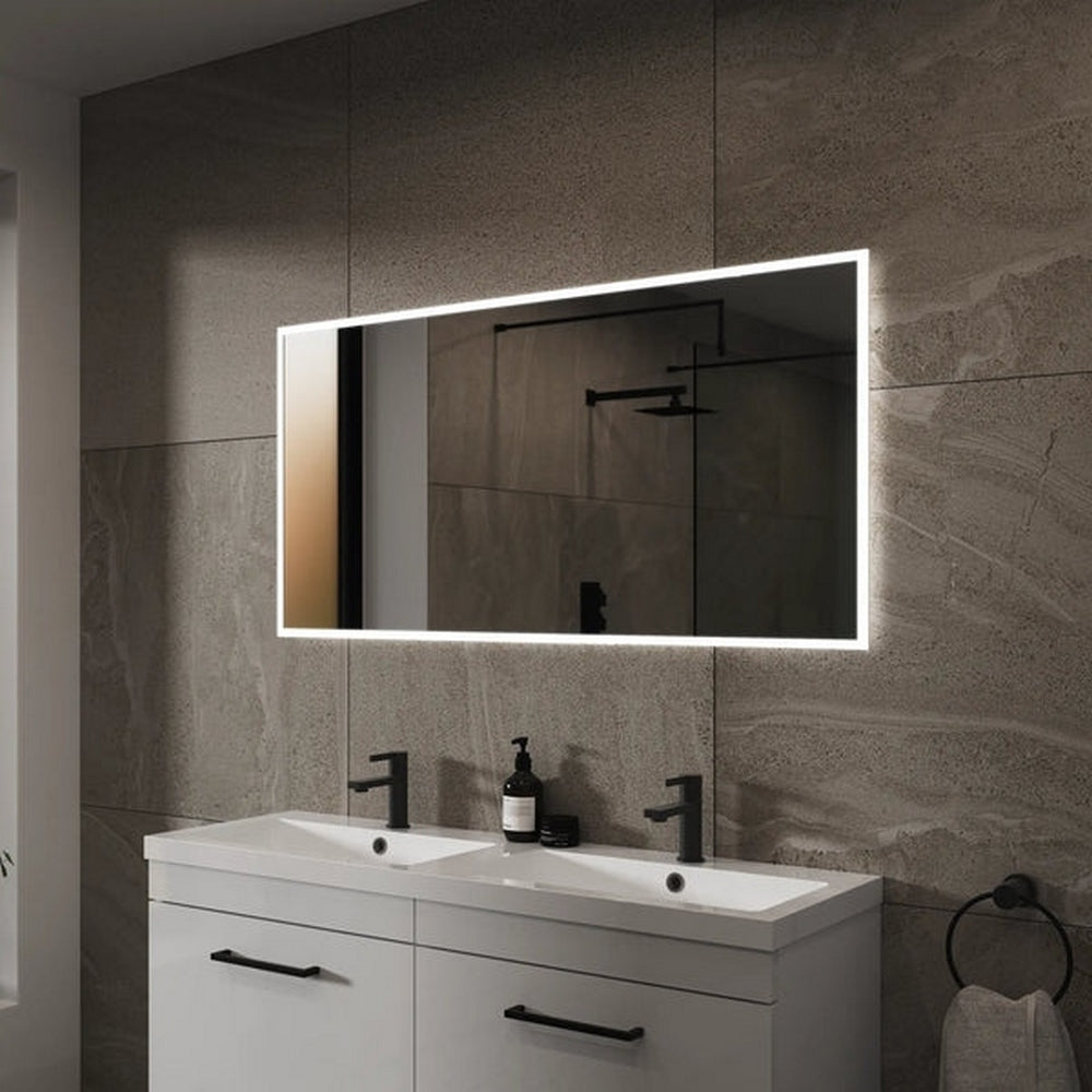 Sensio Glimmer Pro 1200x600xmm Diffused CCT LED Border Mirror & Shaver Socket SE30746P0