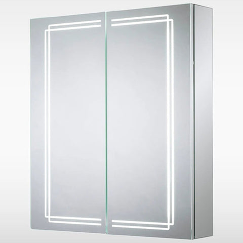 Sensio Harlow Cool White Double Door Mirror Cabinet With Shaver Socket SE31394C0