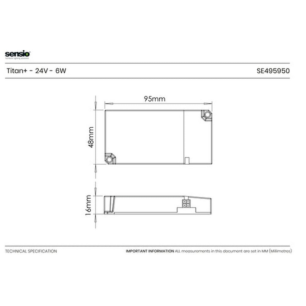 Sensio Titan White 4 Ports 6W 24V Driver SE495950