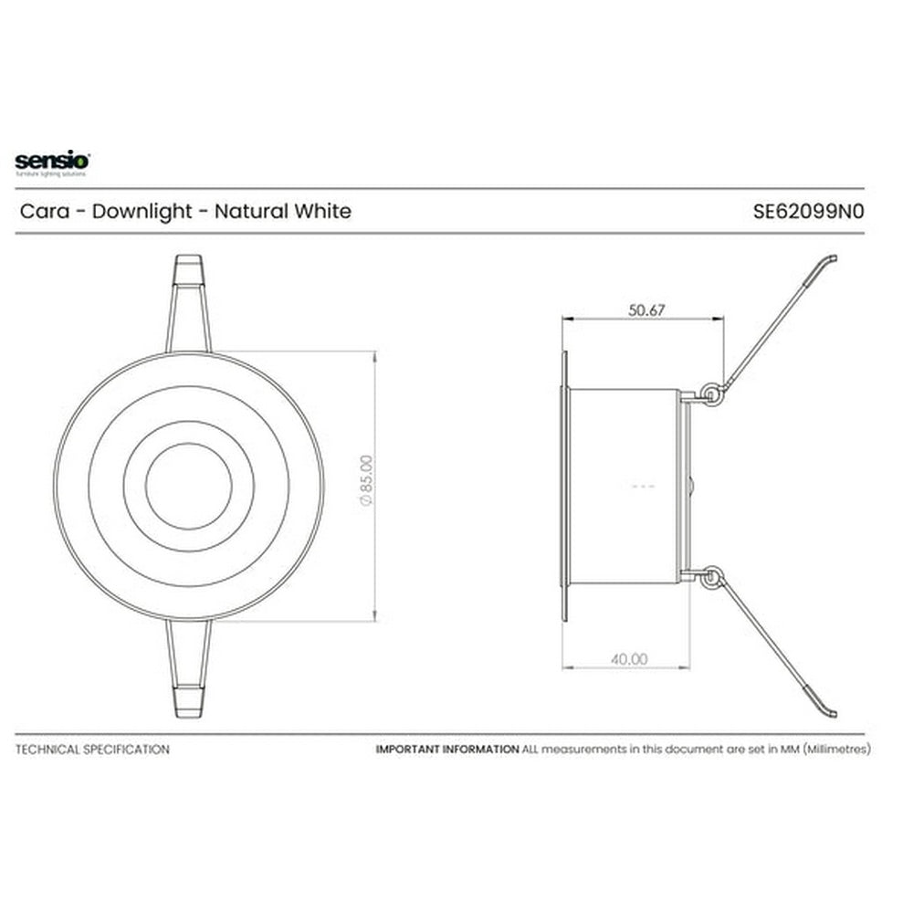 Sensio Cara Natural White Interchangeable Bezels Downlight SE62099N0