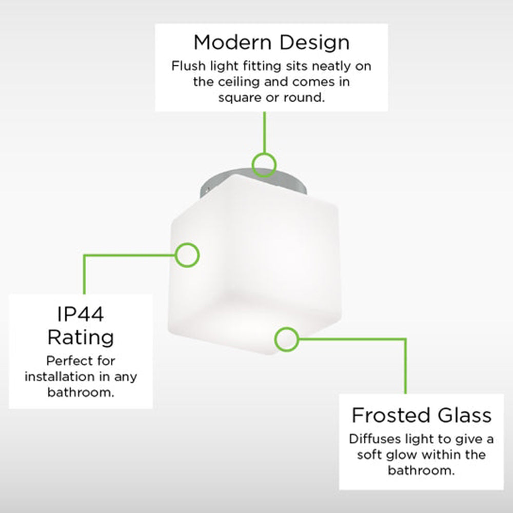 Sensio Mabelle Square - Bathroom Ceiling light - Chrome SE621910