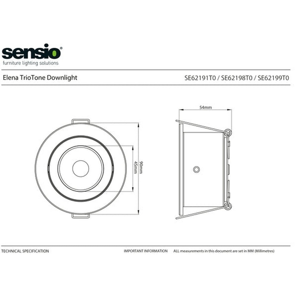 Sensio Elena TrioTone White Bathroom Downlight SE62199T0