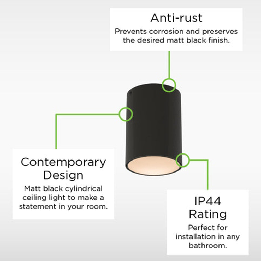 Sensio Onyx - Bathroom Ceiling light - Black SE622980