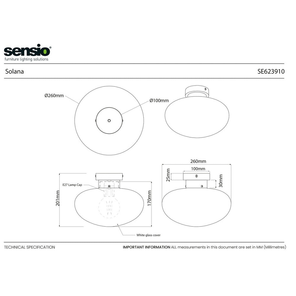 Sensio Solana - Bathroom Ceiling light - Chrome SE623910