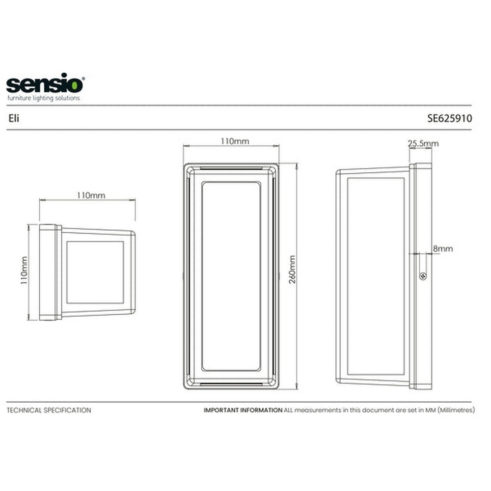 Sensio Eli - Bathroom Wall Light- Black SE625910