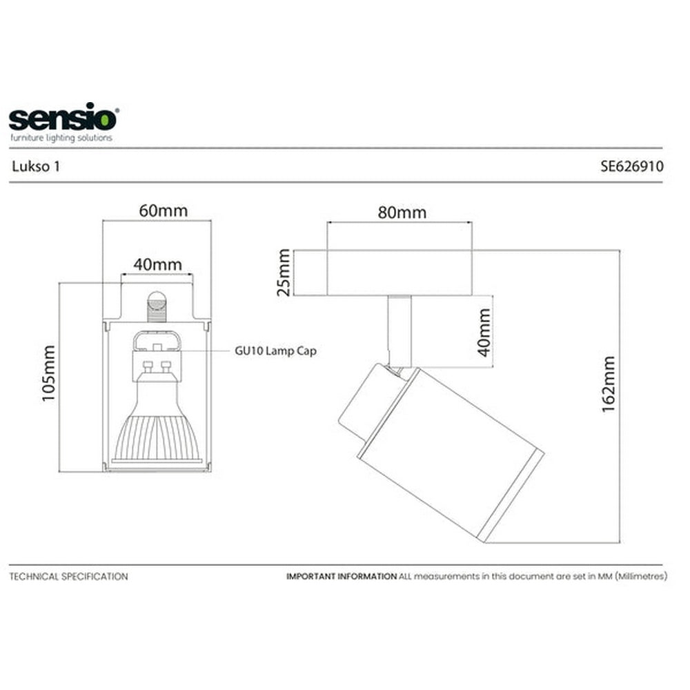 Sensio Lukso 1 - Bathroom Ceiling light - Chrome SE626910
