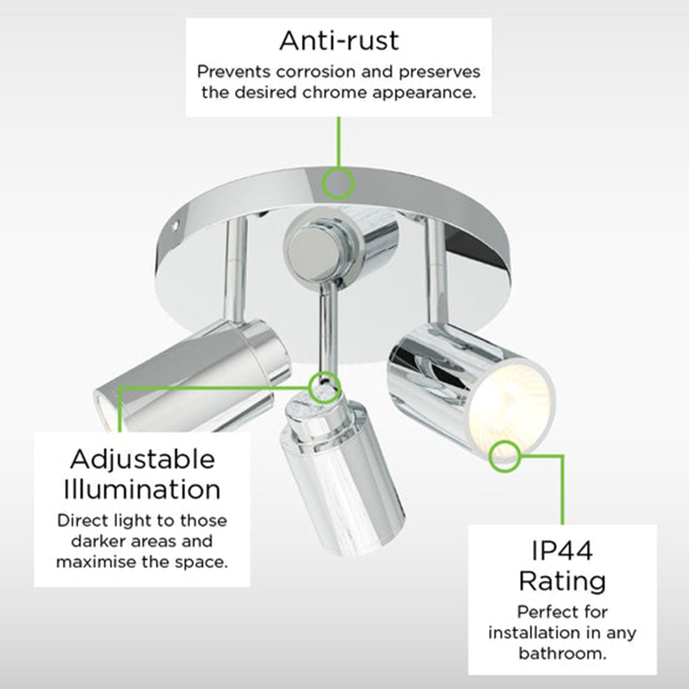 Sensio Lukso 3 - Bathroom Ceiling light - Chrome SE627910