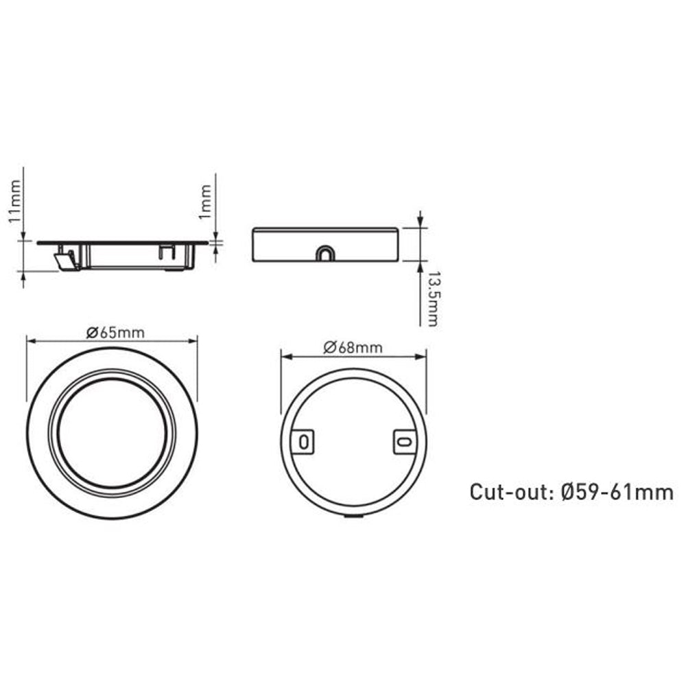 Sensio Hype 24V Warm White HD LED Recessed/Surface Light SE90050W0