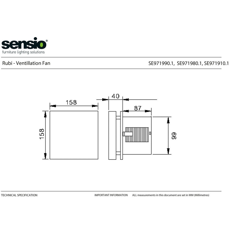 Sensio Rubi White Wall Ventilation Fan SE971990.1