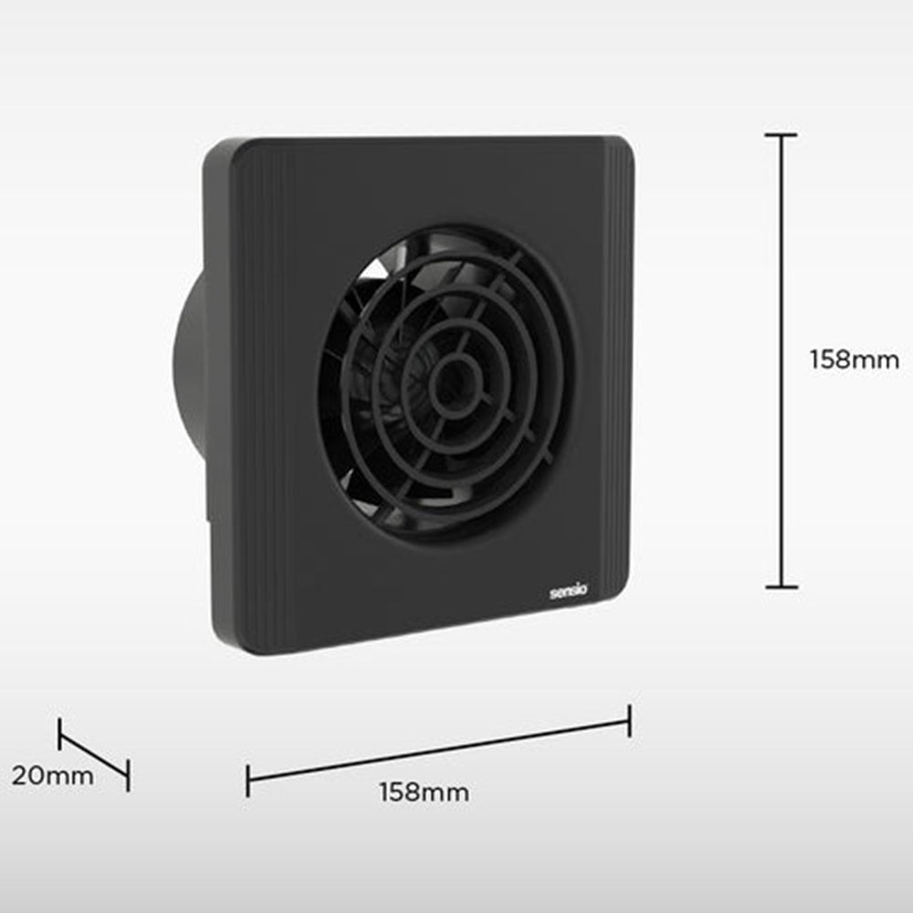 Sensio Layci - Wall Ventilation Fan - Black - 100mm SE972980