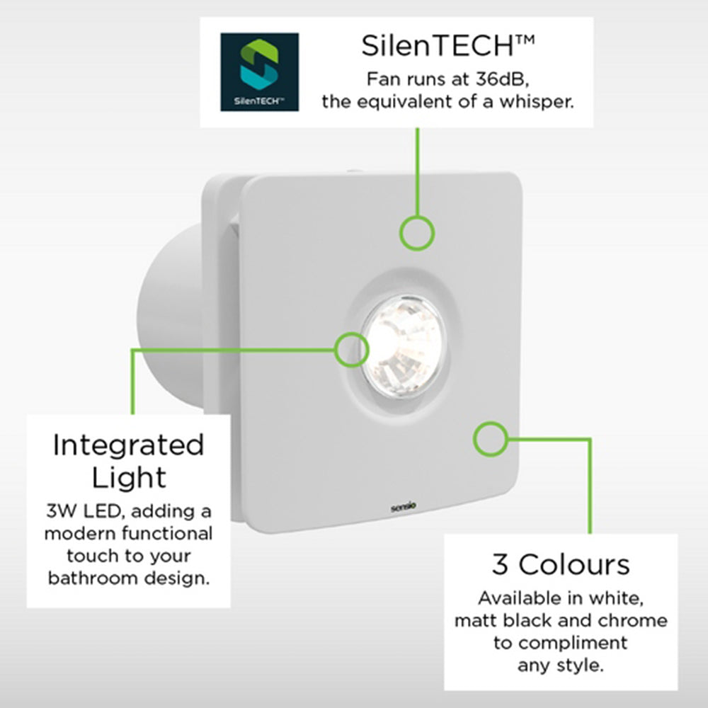 Sensio Remy - Ceiling Ventilation Fan - WW - White - 100mm SE974990W0