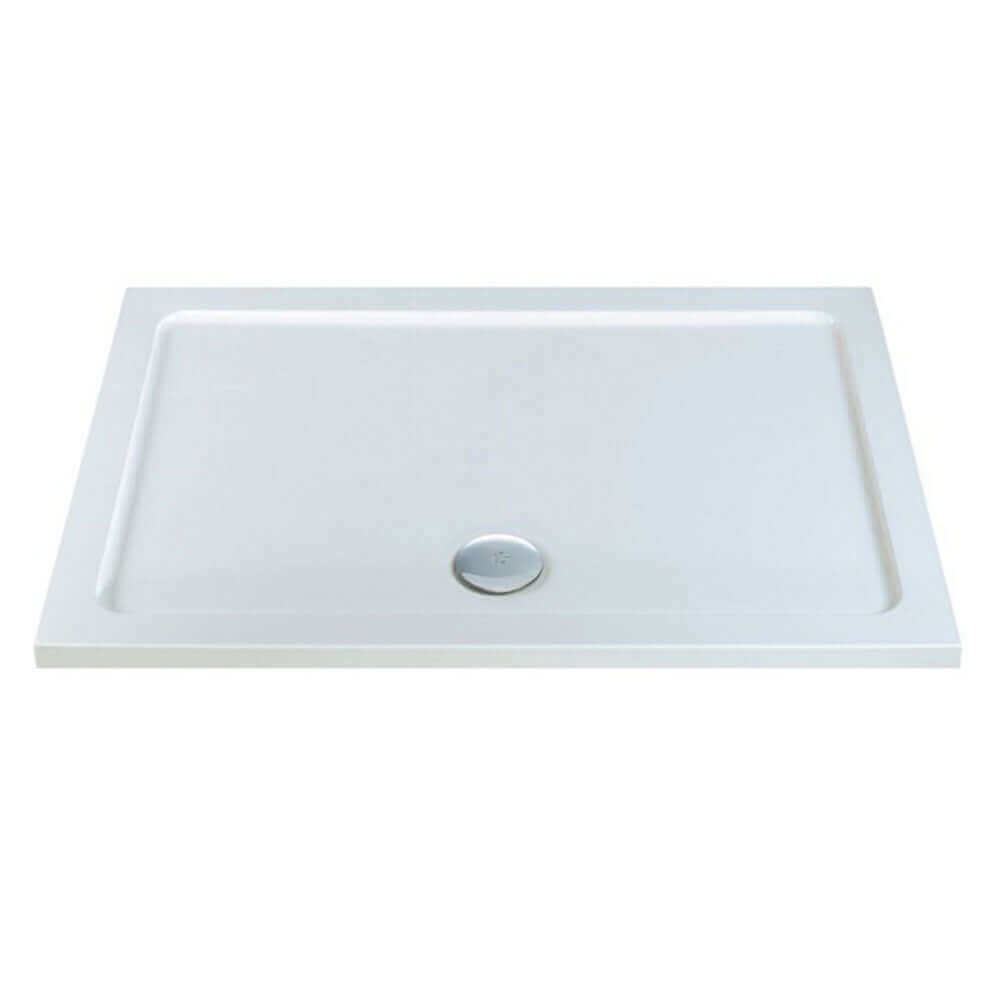 MX White Stone Resin Rectangular Shower Tray 1300 x 700mm SS2