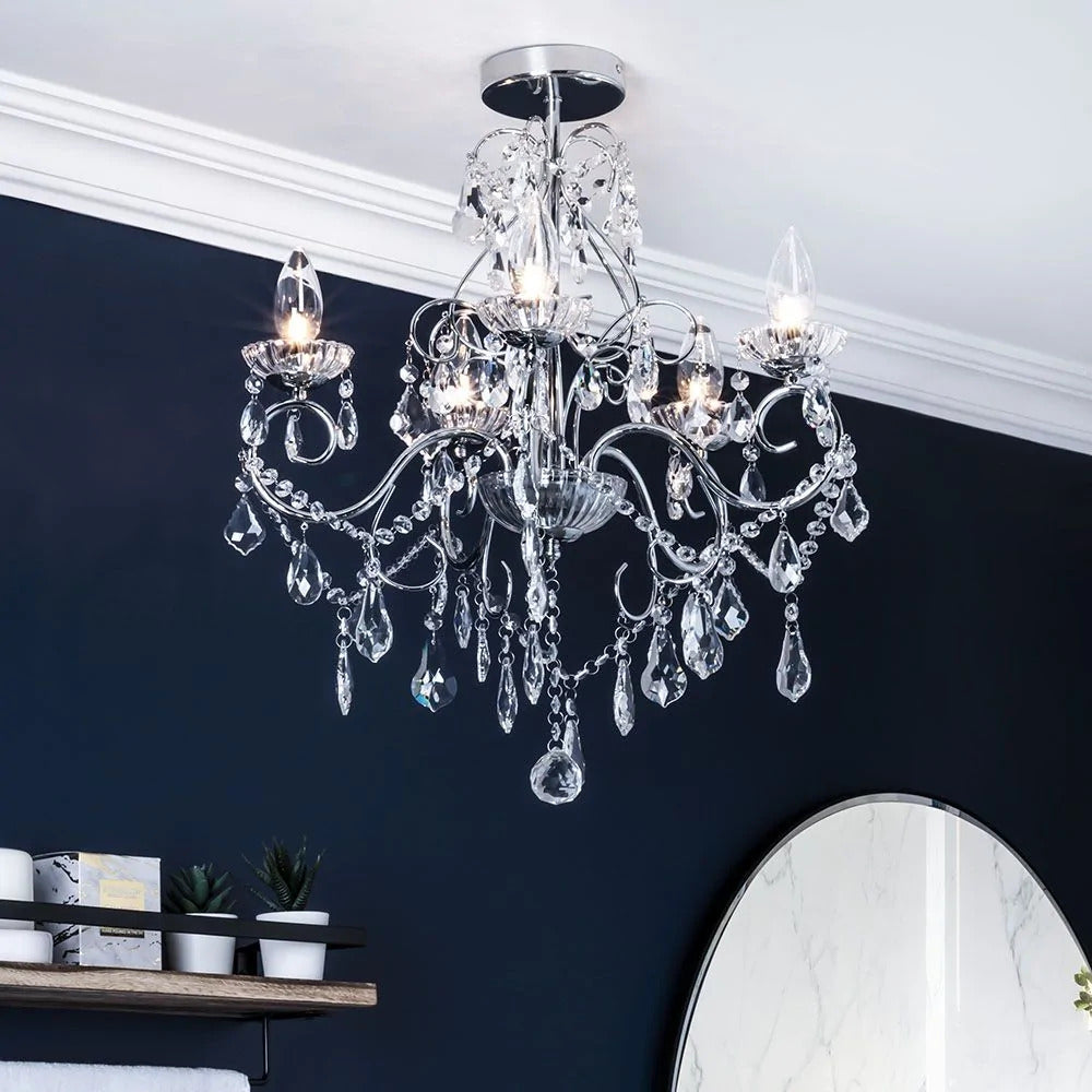 Spa Vela Chrome 5 Light Chandelier - SPA-19713-CHR