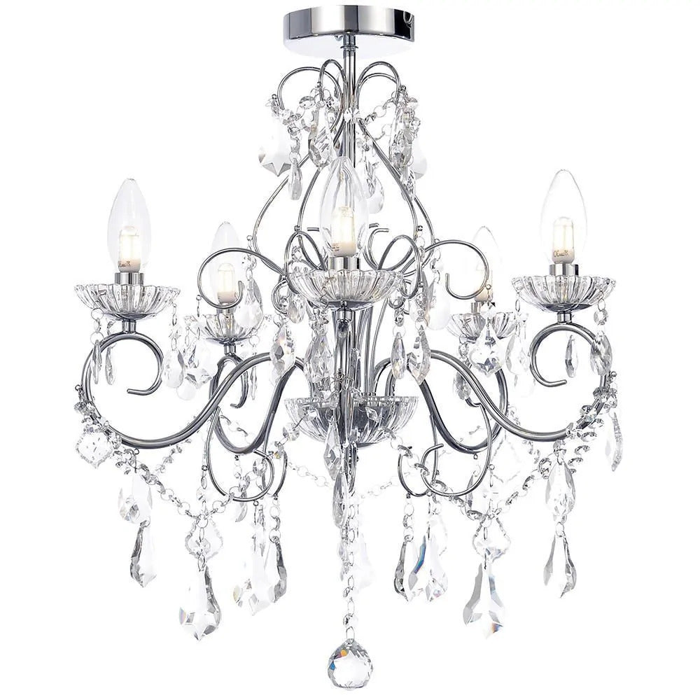 Spa Vela Chrome 5 Light Chandelier - SPA-19713-CHR