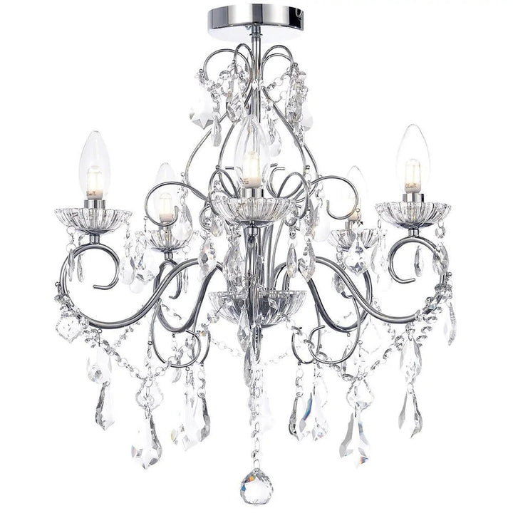 Spa Vela Chrome 5 Light Chandelier - SPA-19713-CHR