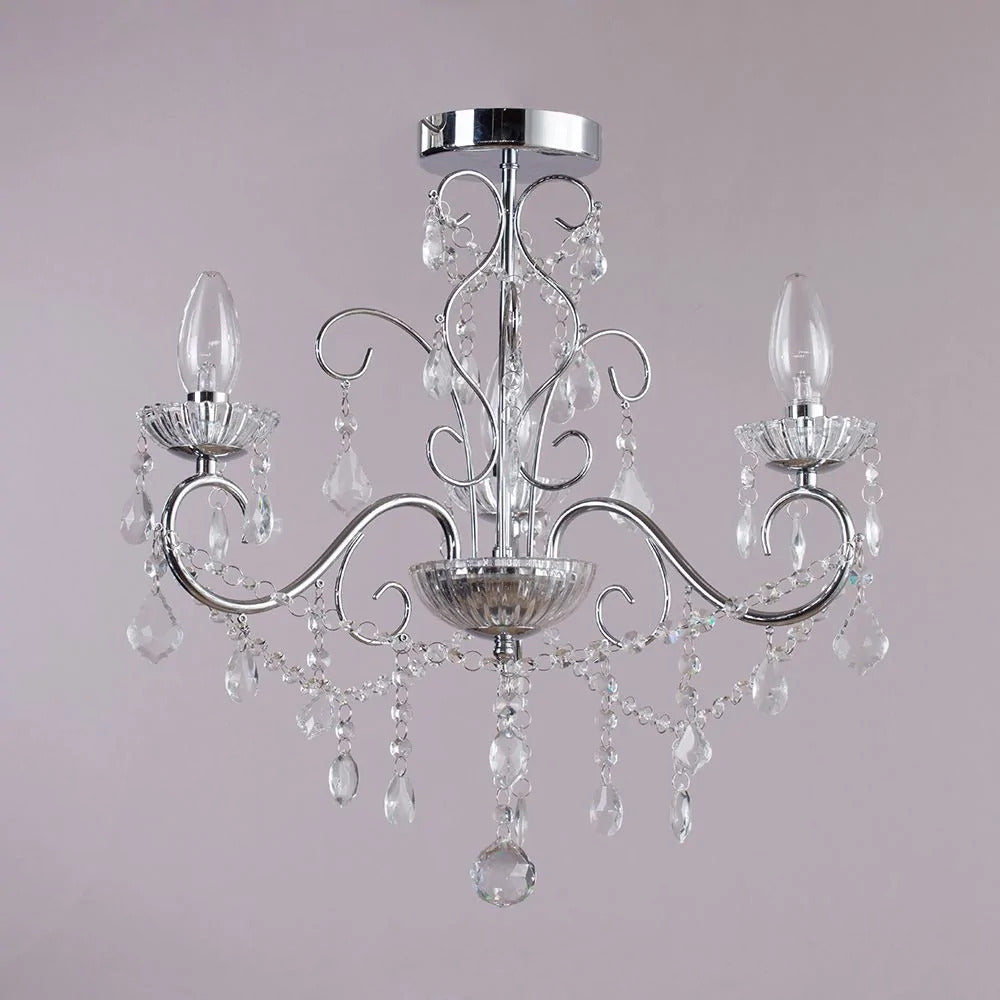 Spa Vela Chrome 3 Light Ceiling Chandelier - SPA-20182-CHR