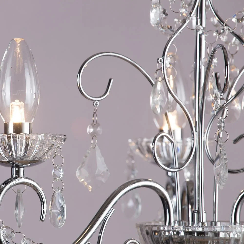 Spa Vela Chrome 3 Light Ceiling Chandelier - SPA-20182-CHR