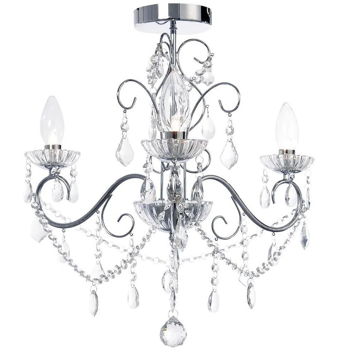 Spa Vela Chrome 3 Light Ceiling Chandelier - SPA-20182-CHR