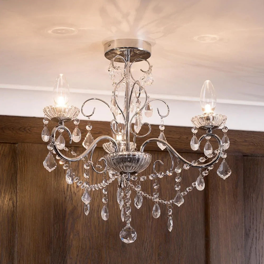 Spa Vela Chrome 3 Light Ceiling Chandelier - SPA-20182-CHR