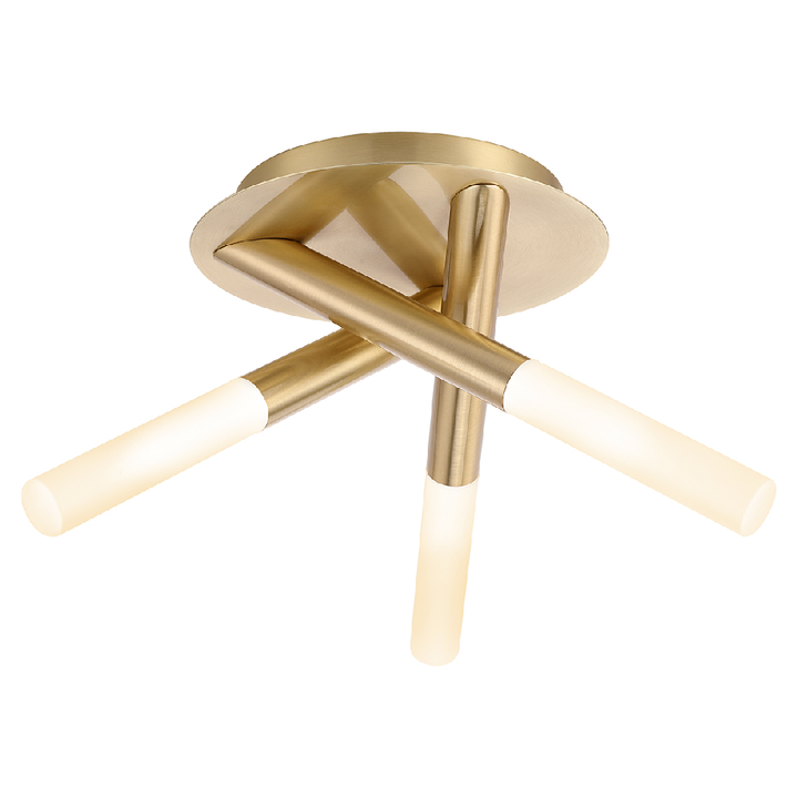 Spa Crux 3LT Satin Brass Bathroom Flush Ceiling Light