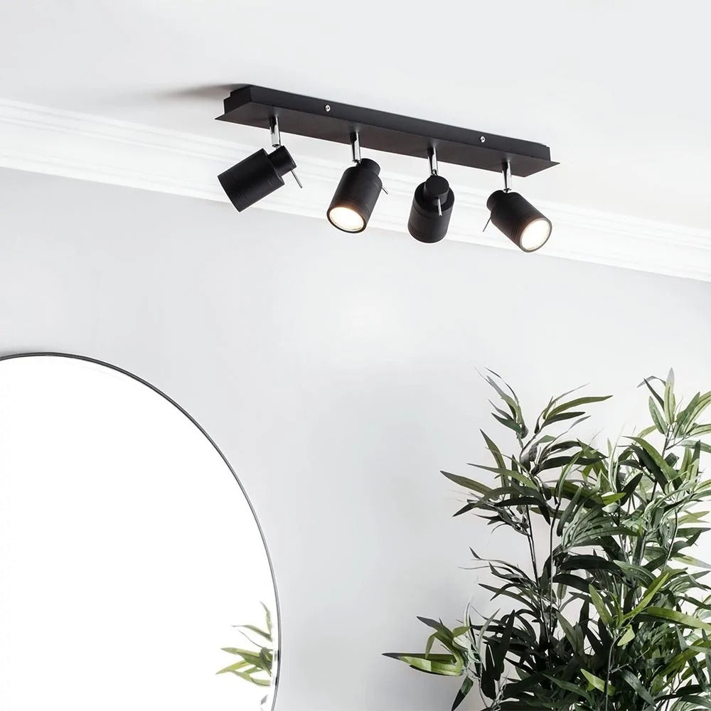 Spa Scorpius Matt Black 4 Light Bar Spotlight - SPA-22560-MBLK