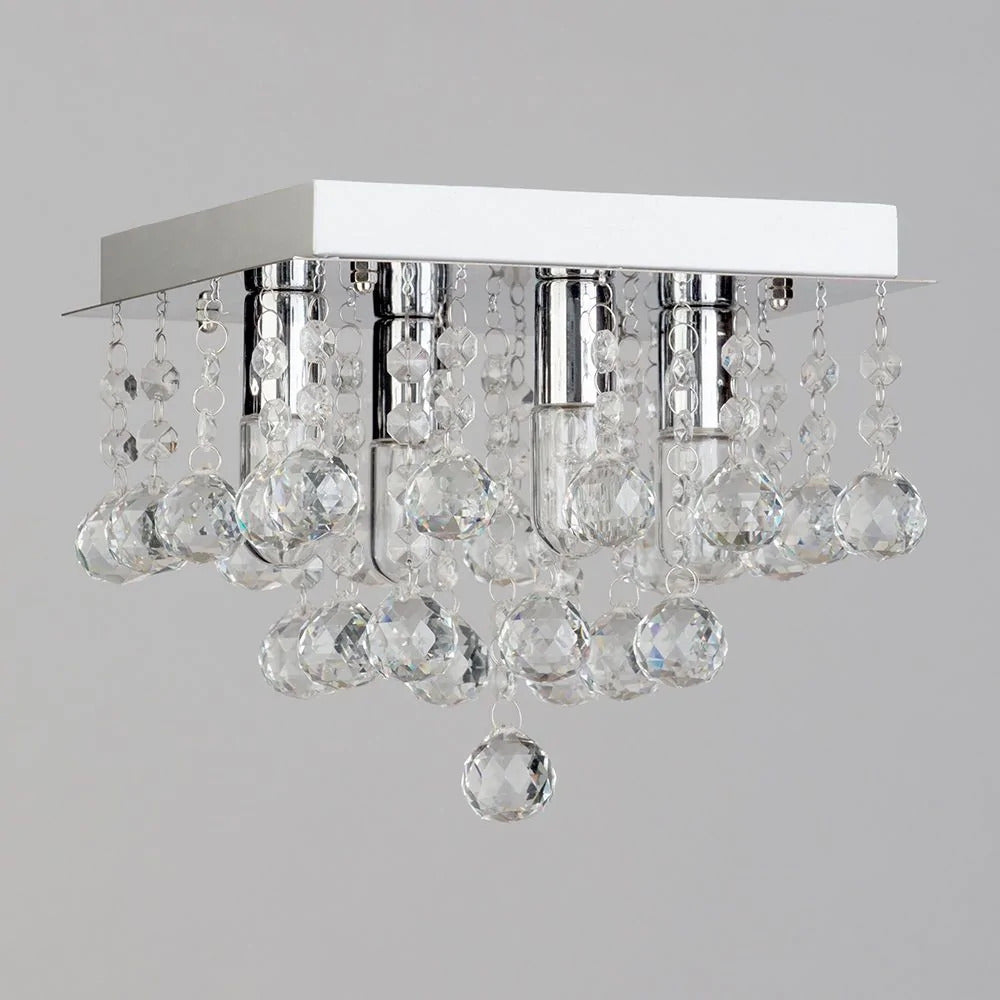 Spa Orlando Chrome Square 4 Light Flush - SPA-24468-CHR