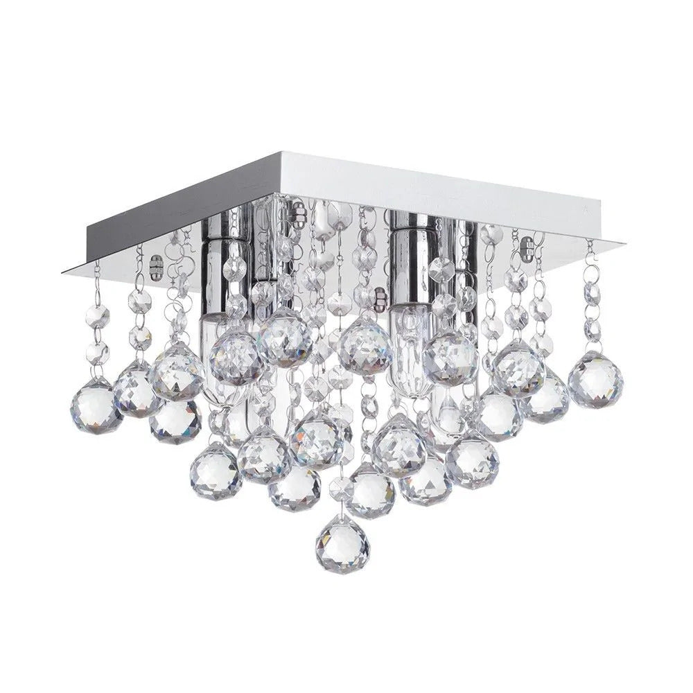 Spa Orlando Chrome Square 4 Light Flush - SPA-24468-CHR