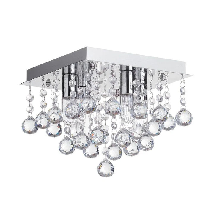Spa Orlando Chrome Square 4 Light Flush - SPA-24468-CHR