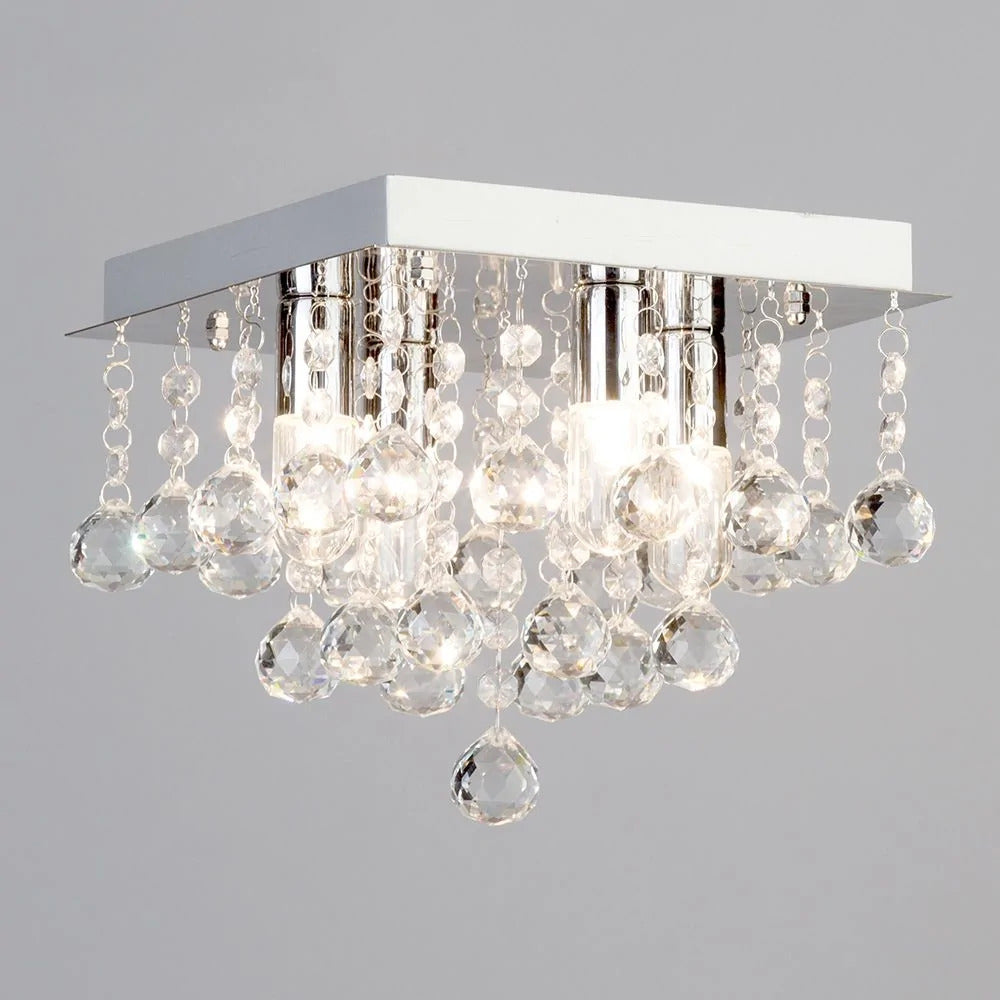 Spa Orlando Chrome Square 4 Light Flush - SPA-24468-CHR