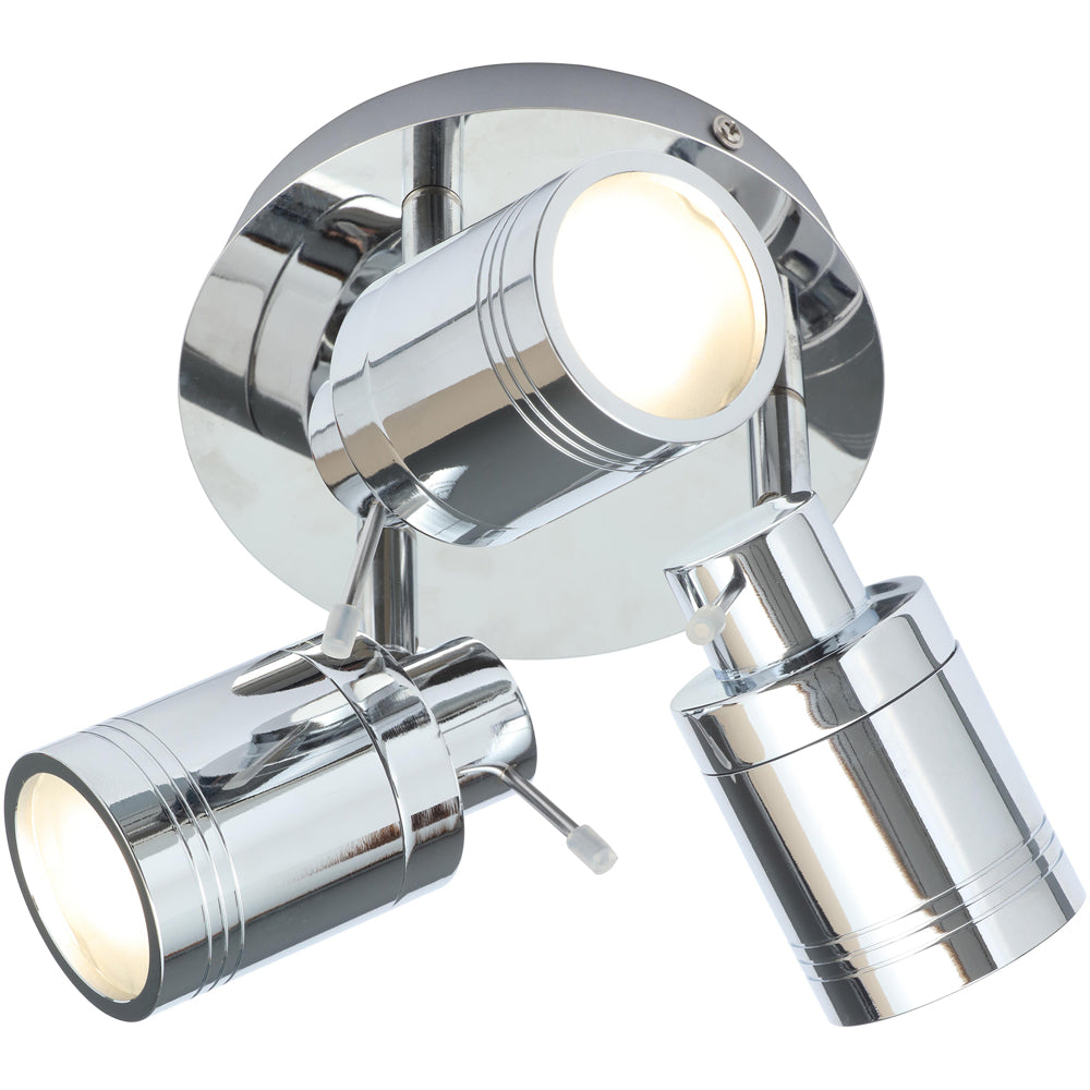 Spa Scorpius Chrome 3 Light Round Plate Ceiling Spotlight - SPA-27405-CHR
