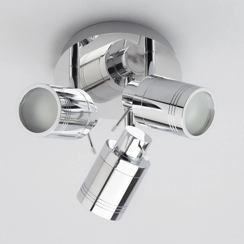 Spa Scorpius Chrome 3 Light Round Plate Ceiling Spotlight - SPA-27405-CHR