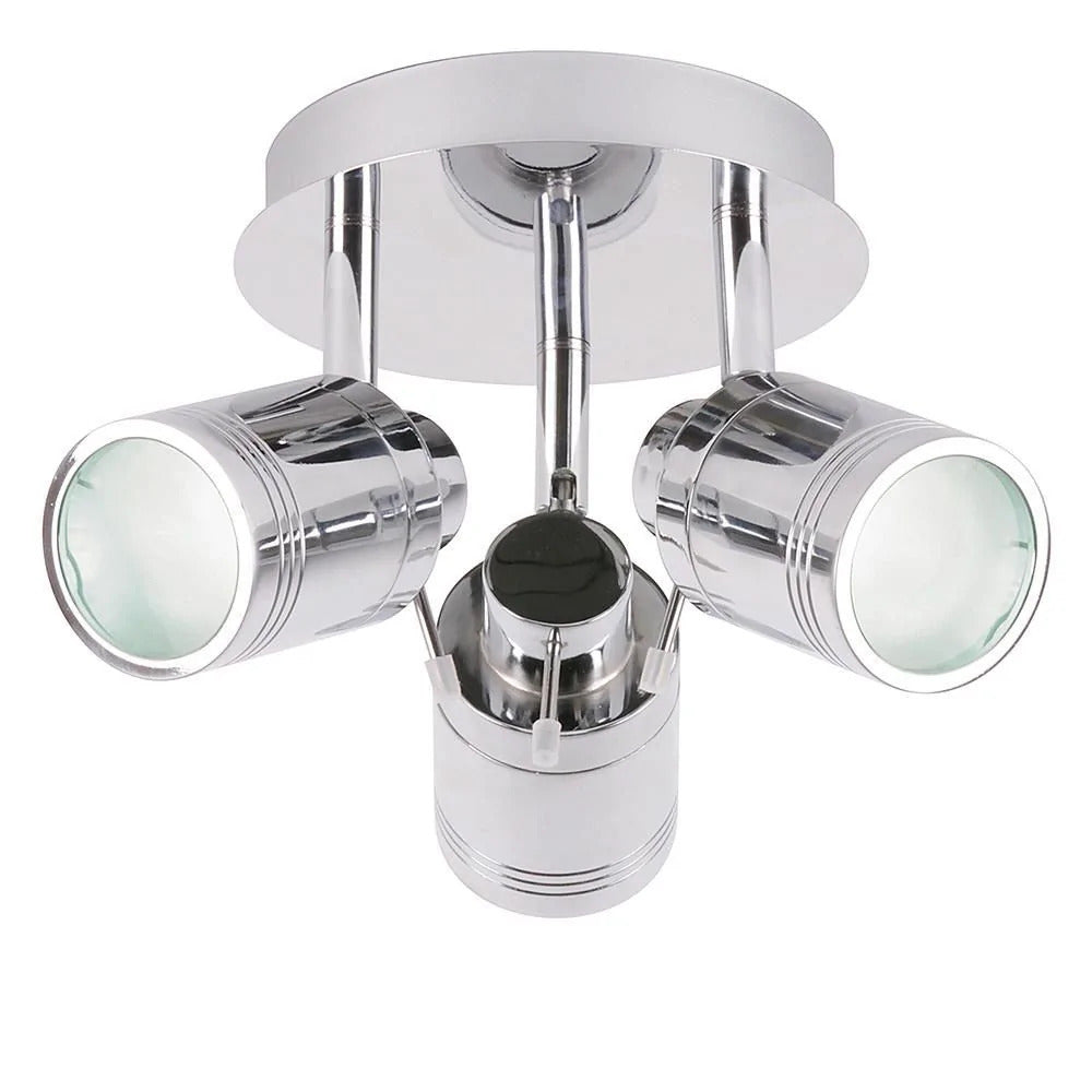 Spa Scorpius Chrome 3 Light Round Plate Ceiling Spotlight - SPA-27405-CHR