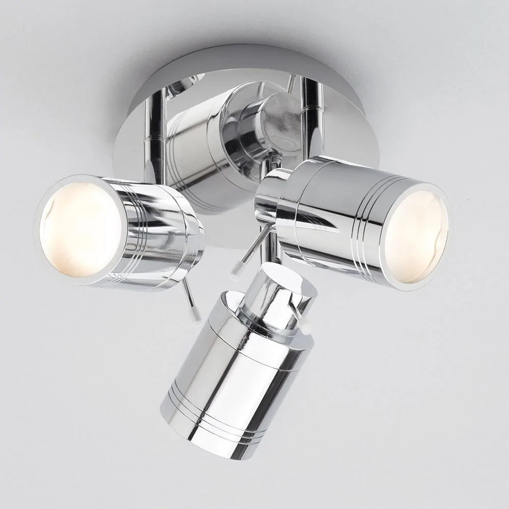 Spa Scorpius Chrome 3 Light Round Plate Ceiling Spotlight - SPA-27405-CHR