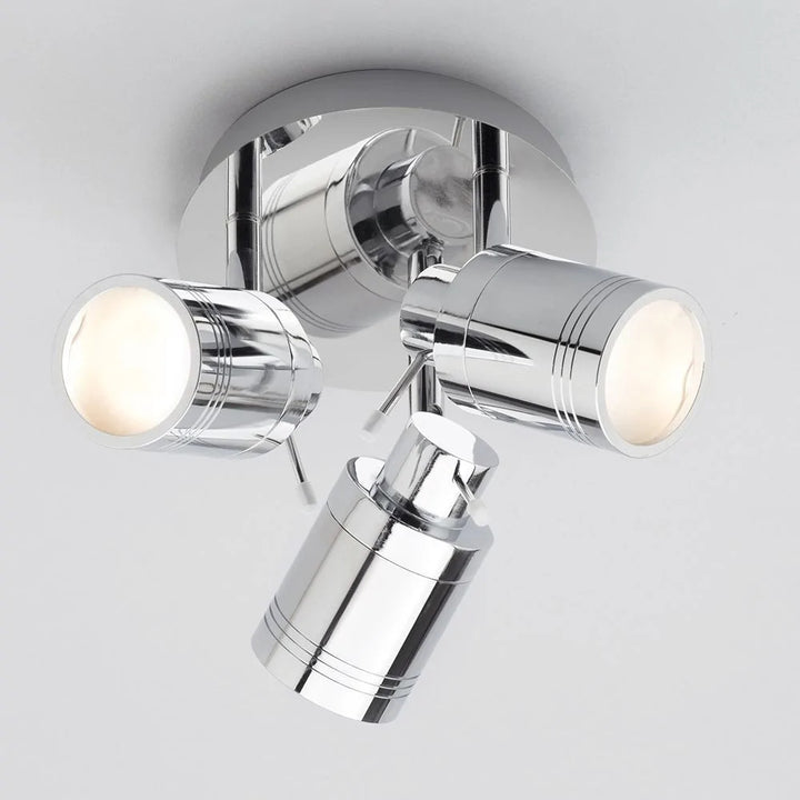Spa Scorpius Chrome 3 Light Round Plate Ceiling Spotlight - SPA-27405-CHR