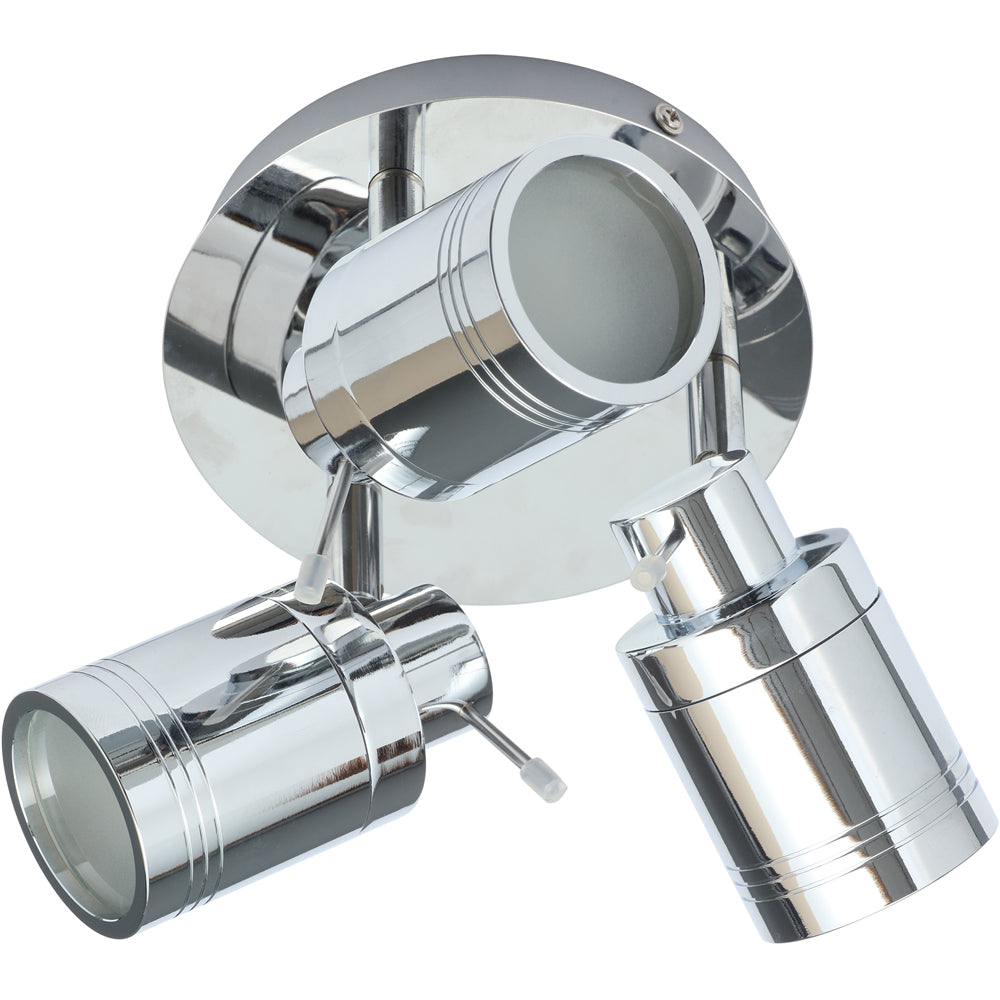 Spa Scorpius Chrome 3 Light Round Plate Ceiling Spotlight - SPA-27405-CHR