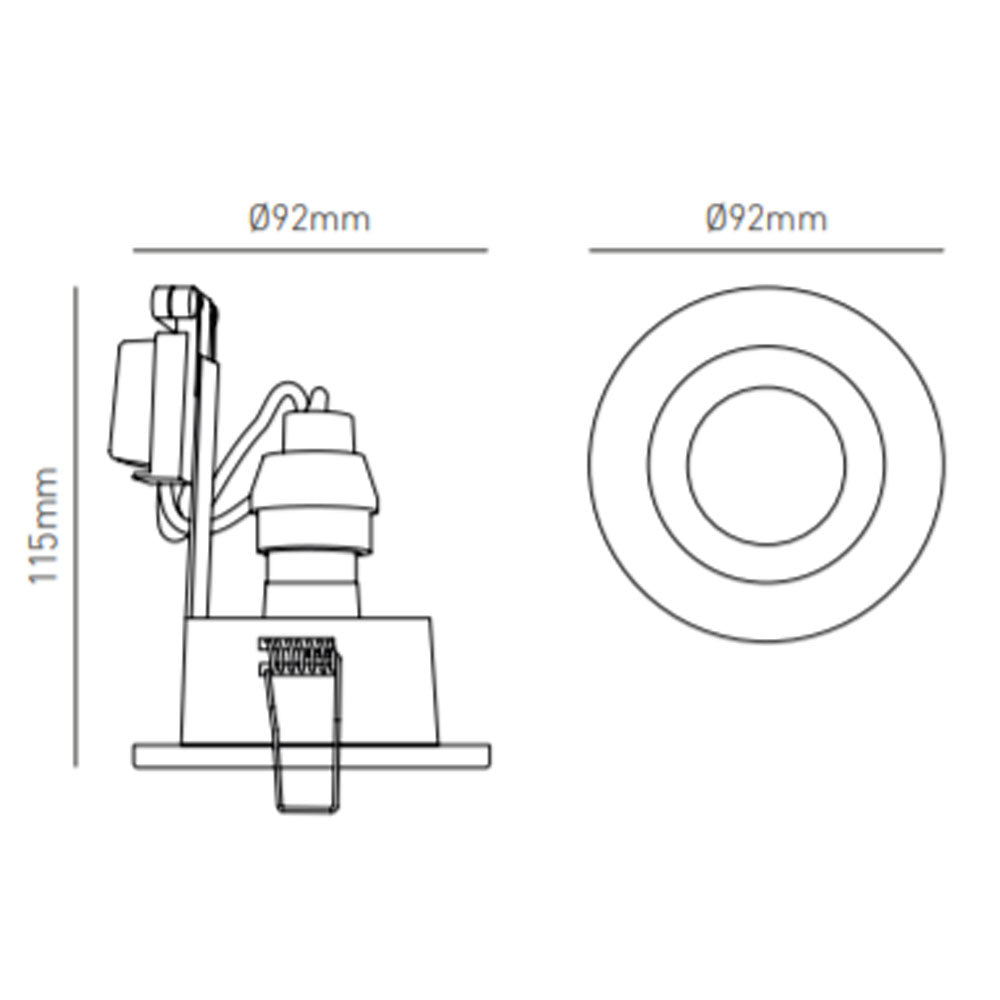 Spa Cali Matt Black Tiltable Circular Ceiling Downlight - SPA-30841-MBLK