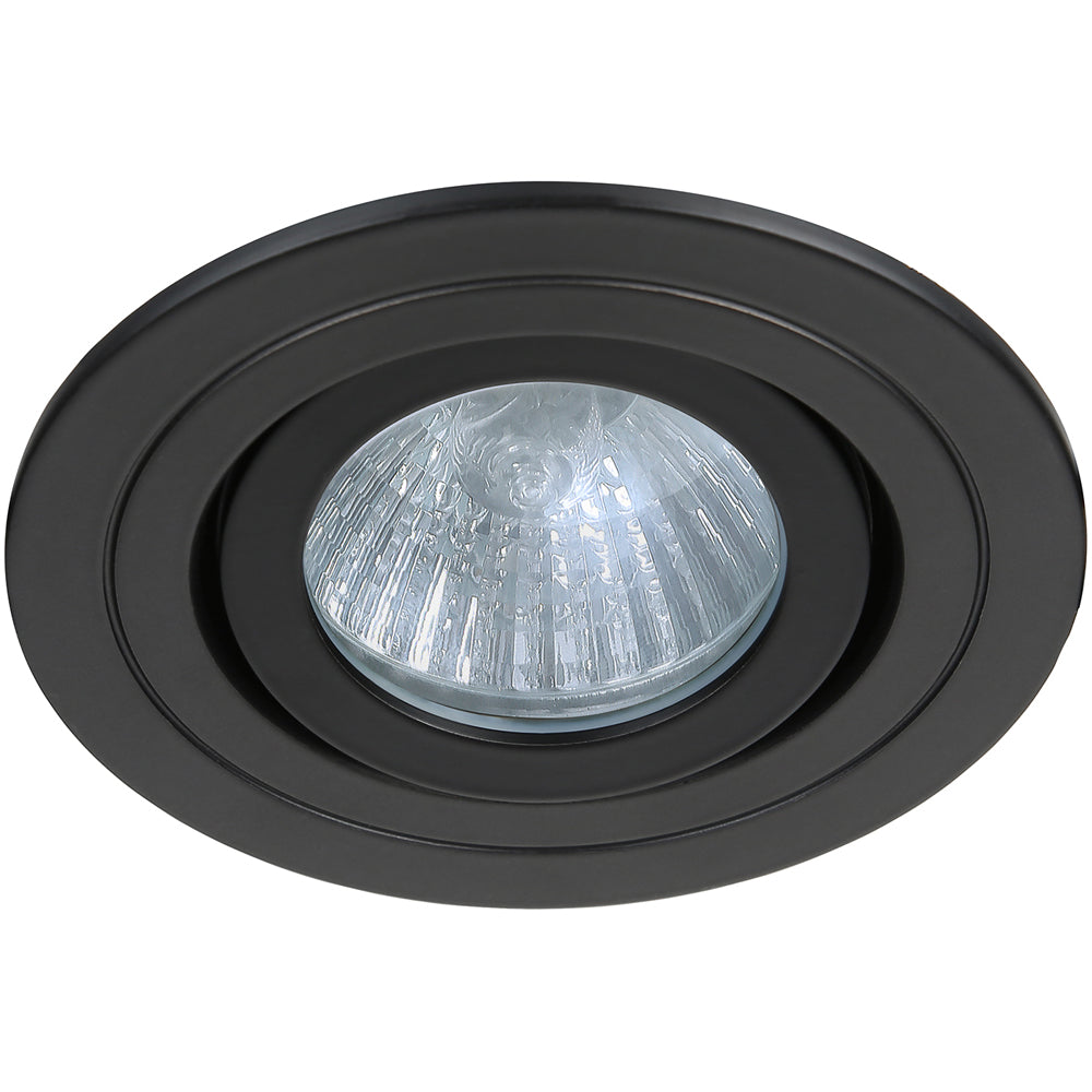Spa Cali Matt Black Tiltable Circular Ceiling Downlight - SPA-30841-MBLK