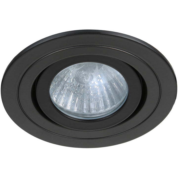 Spa Cali Matt Black Tiltable Circular Ceiling Downlight - SPA-30841-MBLK