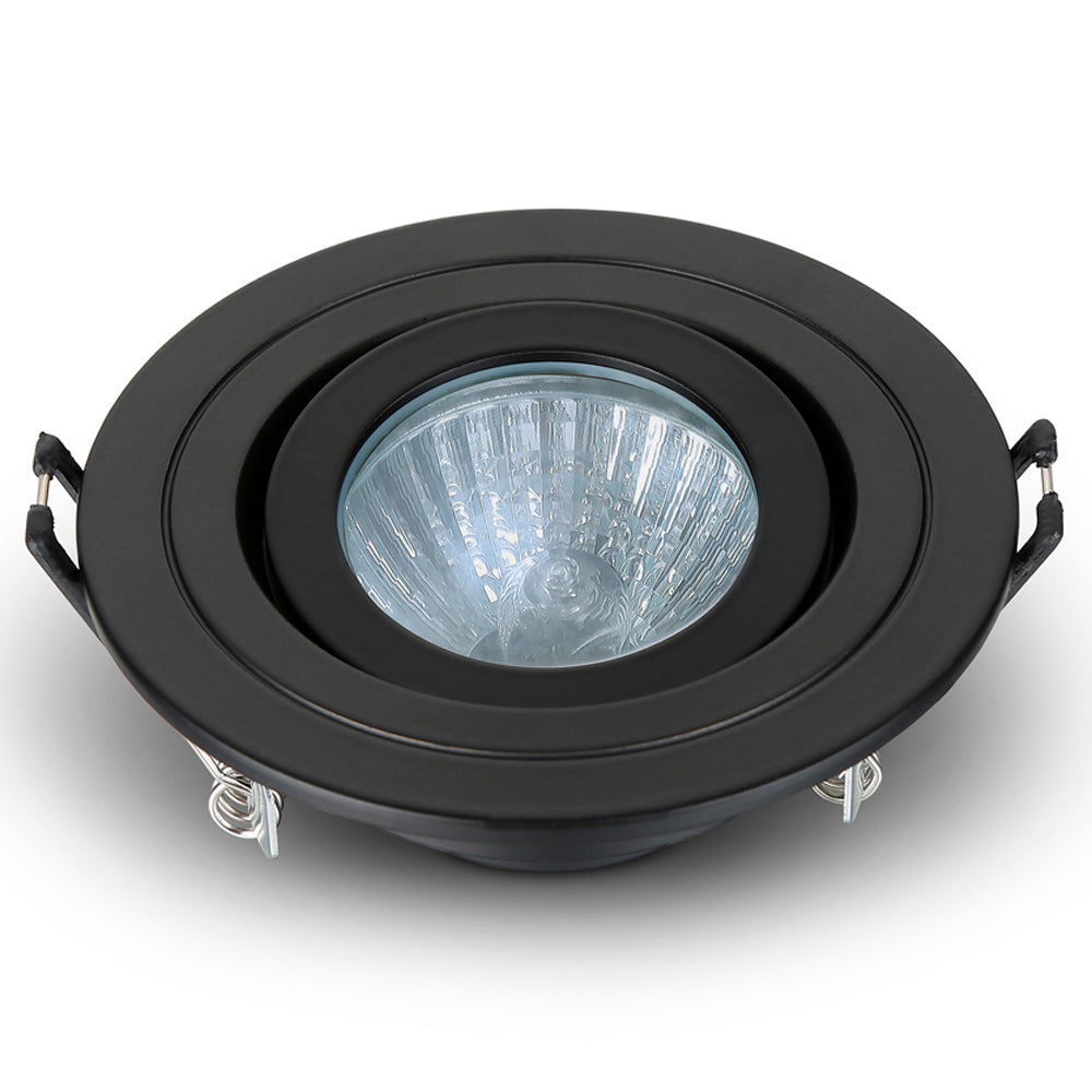 Spa Cali Matt Black Tiltable Circular Ceiling Downlight - SPA-30841-MBLK