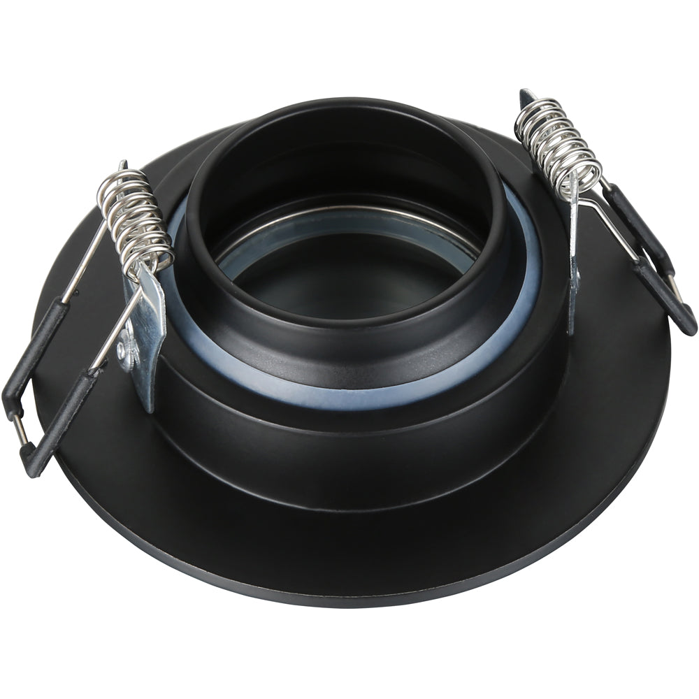 Spa Cali Matt Black Tiltable Circular Ceiling Downlight - SPA-30841-MBLK