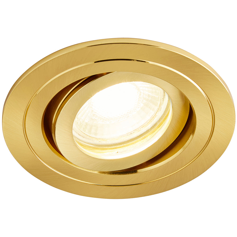 Spa Cali Satin Brass Tiltable Circular Ceiling Downlight - SPA-30842-SBRS