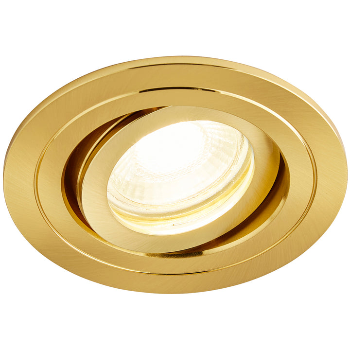 Spa Cali Satin Brass Tiltable Circular Ceiling Downlight - SPA-30842-SBRS