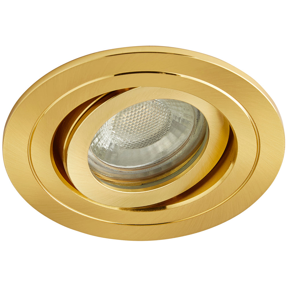 Spa Cali Satin Brass Tiltable Circular Ceiling Downlight - SPA-30842-SBRS