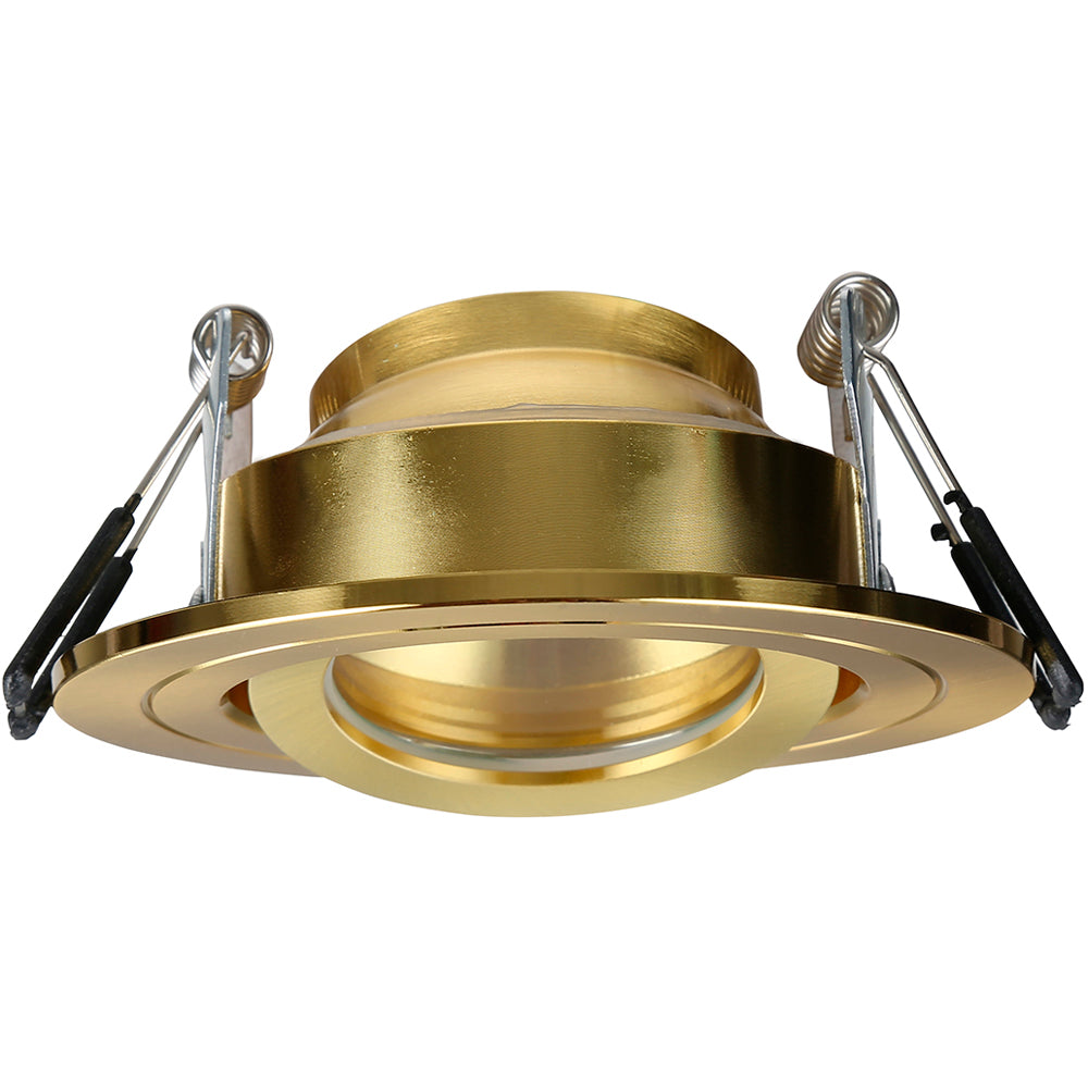 Spa Cali Satin Brass Tiltable Circular Ceiling Downlight - SPA-30842-SBRS