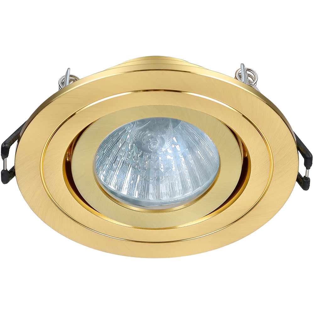 Spa Cali Satin Brass Tiltable Circular Ceiling Downlight - SPA-30842-SBRS