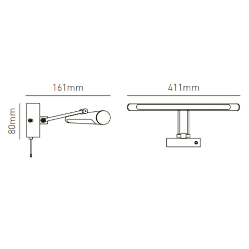 Spa Chai Chrome Bathroom Picture, Mirror LED Light - SPA-30993-CHR