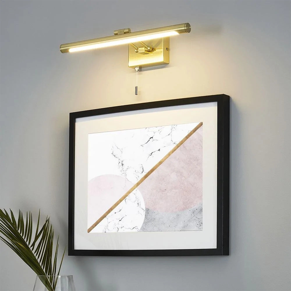 Spa Chai Satin Brass Bathroom Picture, Mirror LED Light - SPA-30993-SBRS